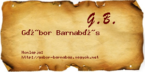 Gábor Barnabás névjegykártya