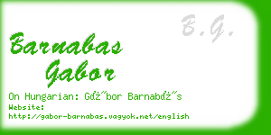 barnabas gabor business card